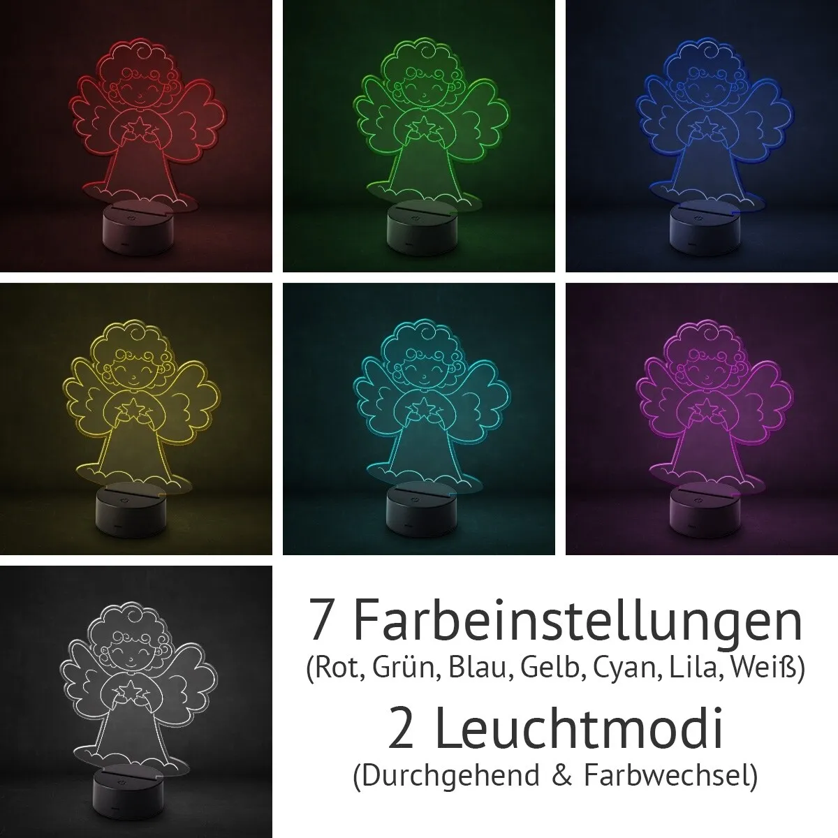 Acrylglasschild LED-Lampe - Schutzengel