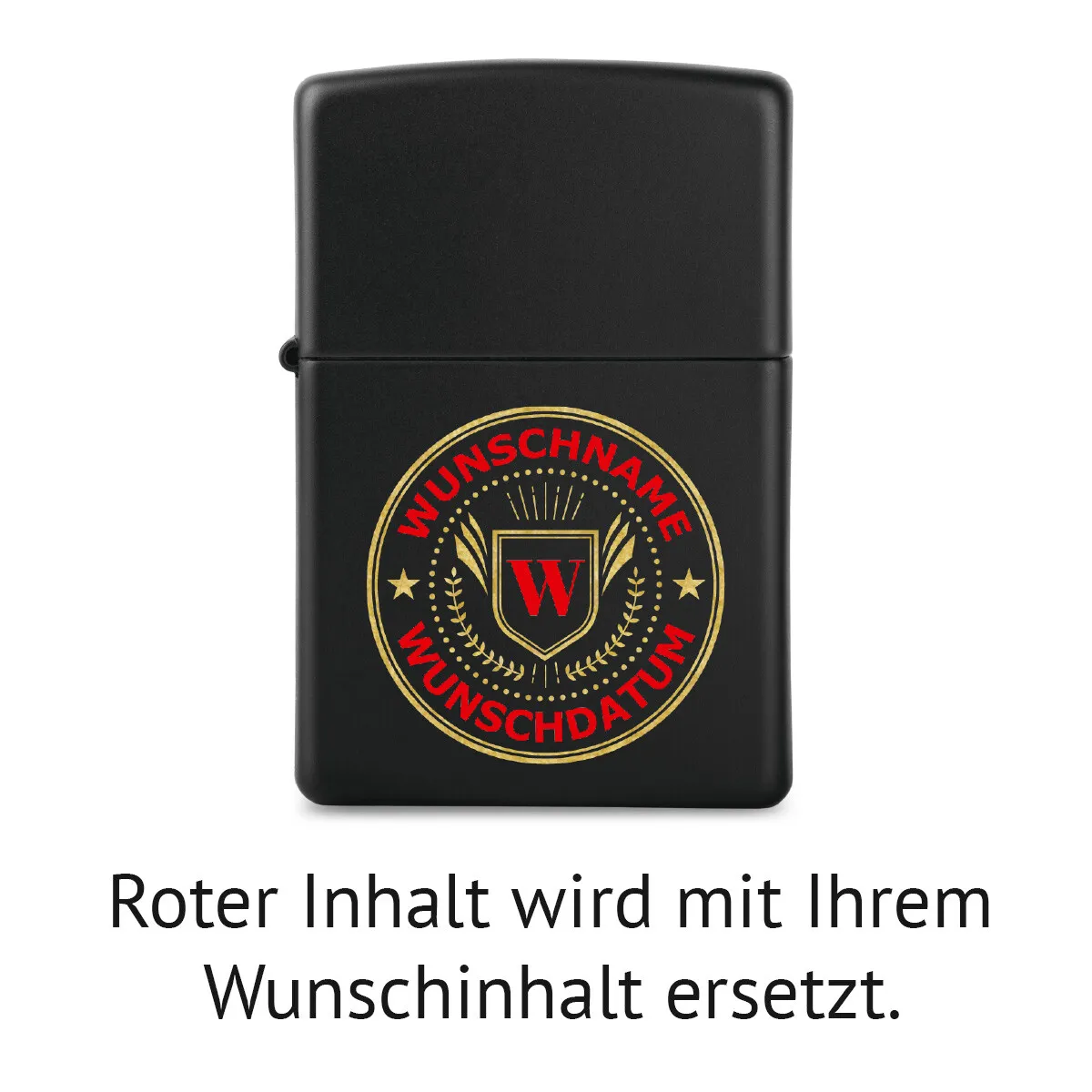 Zippo Sturmfeuerzeug Mattschwarz - Vereinswappen