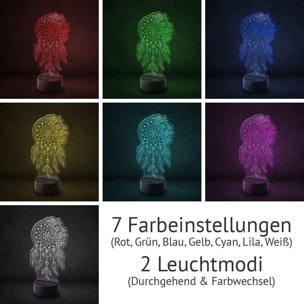 Acrylglasschild LED-Lampe - Traumfänger