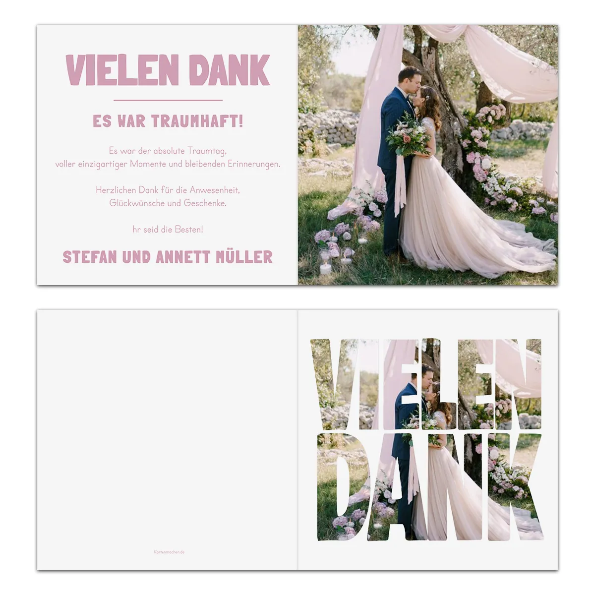 Hochzeit Dankeskarten - Fotoschrift