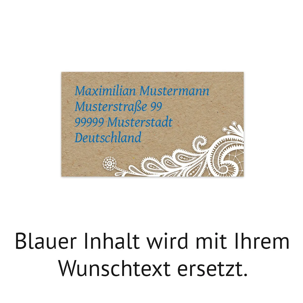 Hochzeit Empfängeraufkleber - Rustikal Kraftpapier