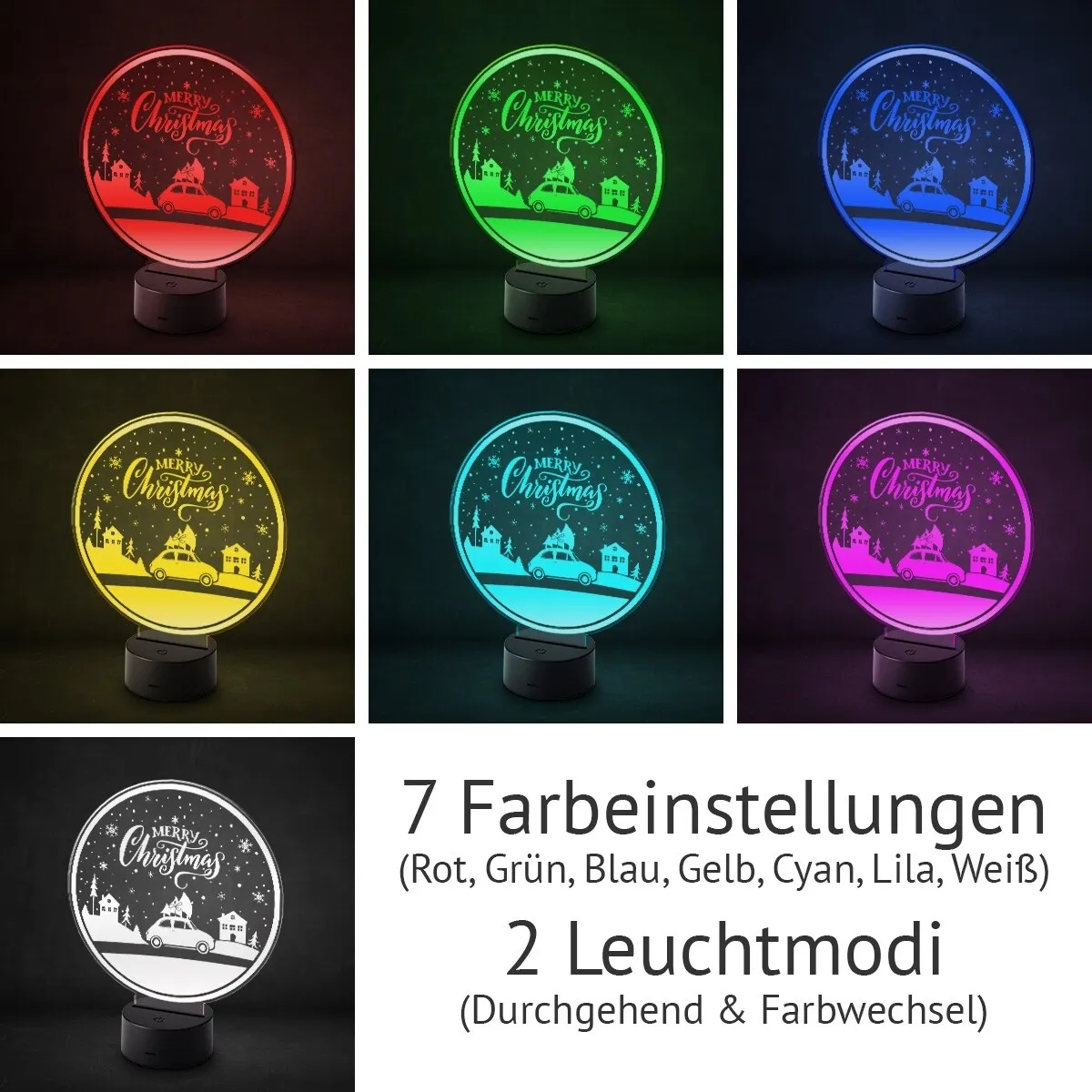 Acrylglasschild LED-Lampe - Schneekugel