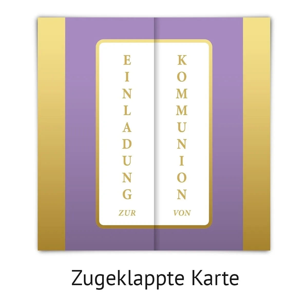 Kommunion Einladungskarten - Gold-Band