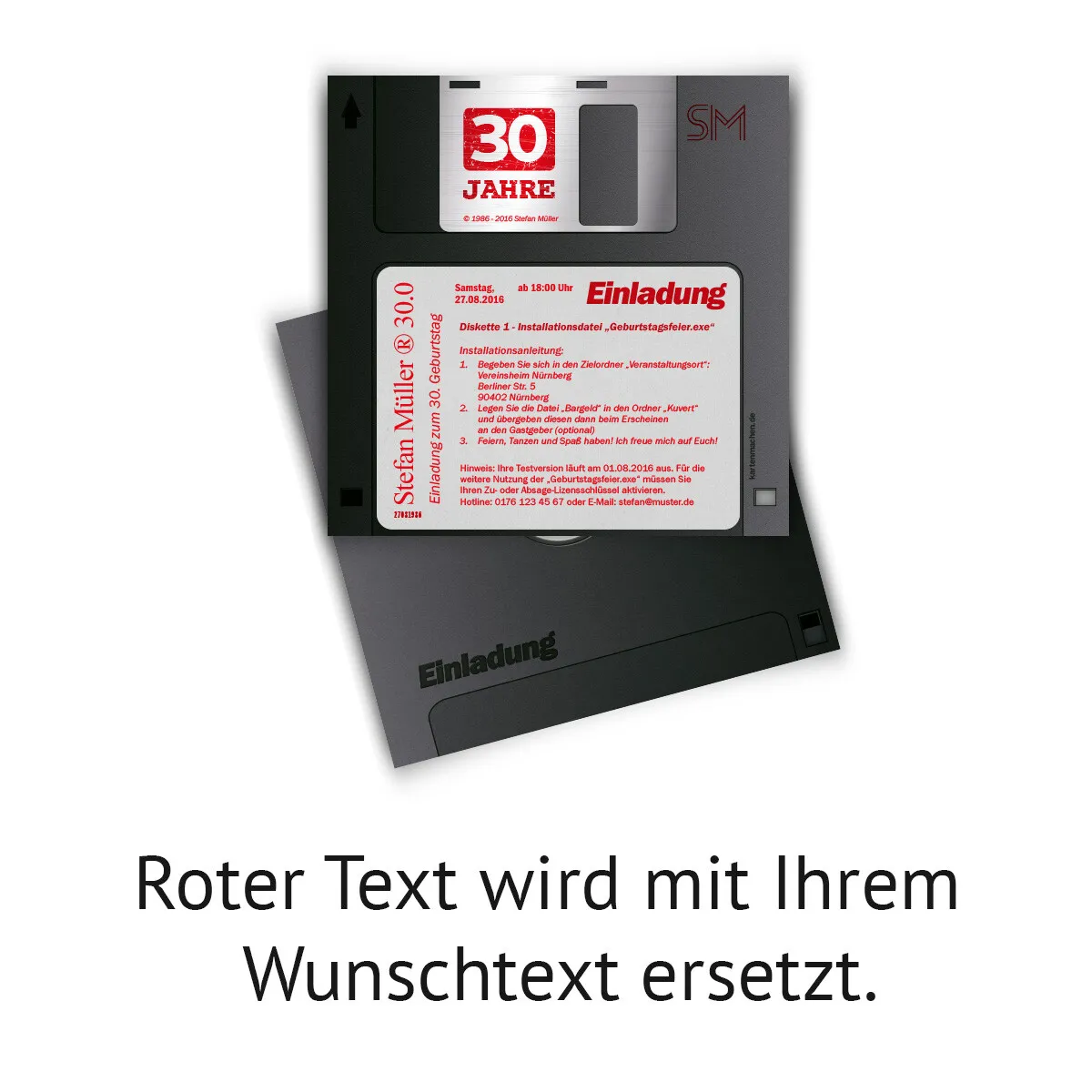 Einladungskarten als Diskette