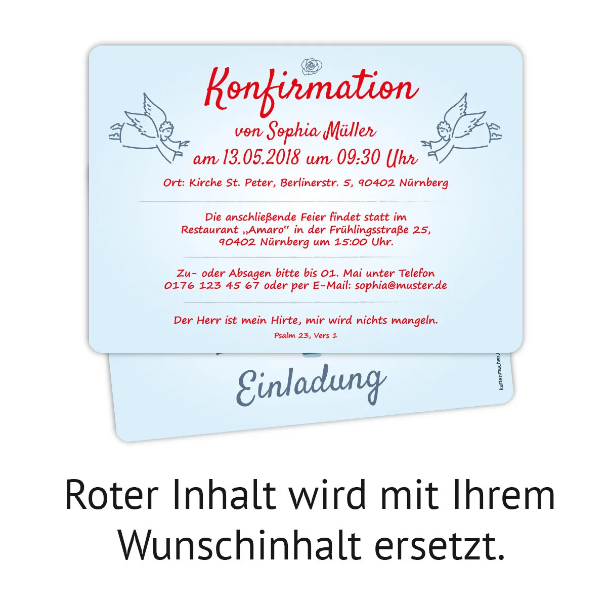 Konfirmation Einladungskarten - Engelberührung