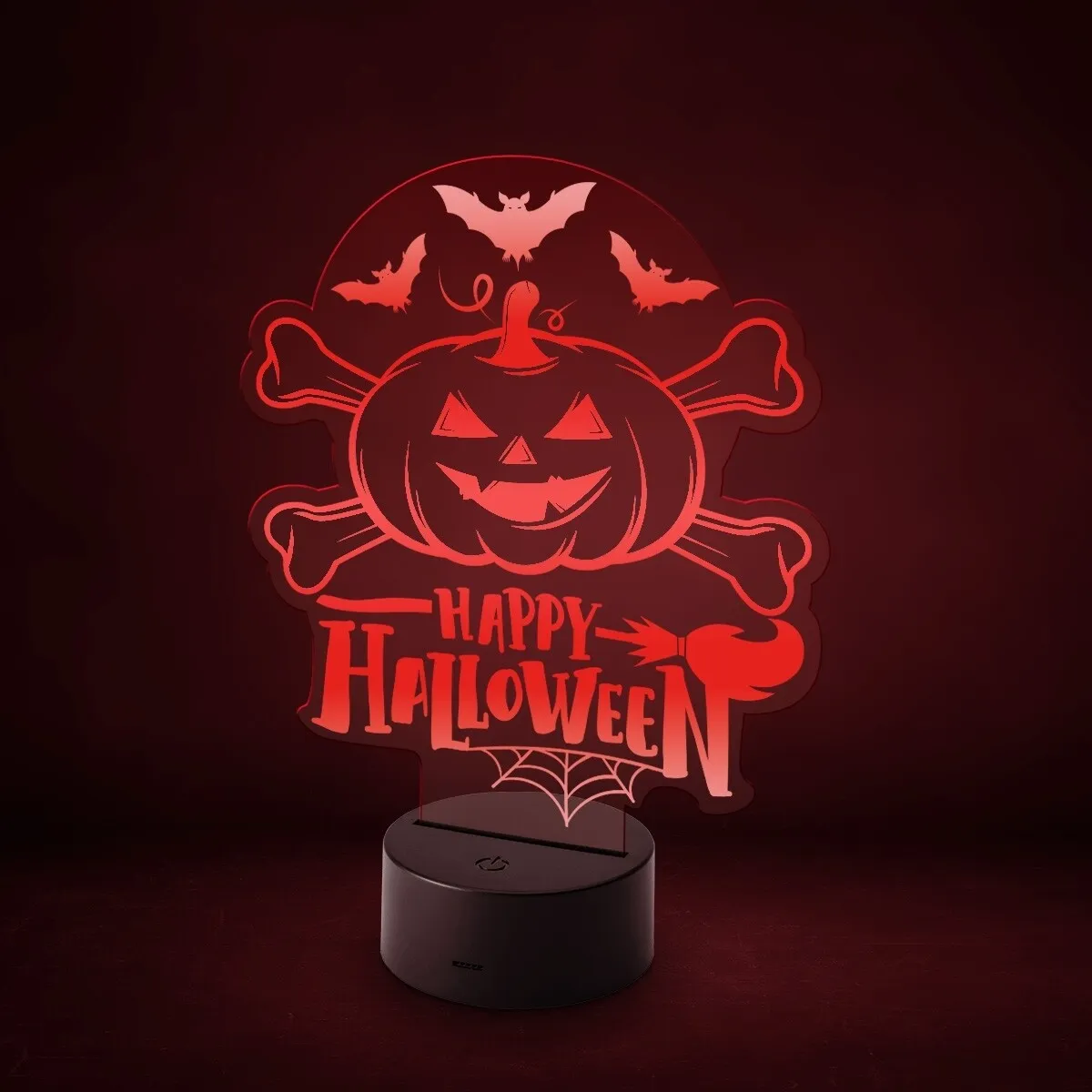 Acrylglasschild LED-Lampe - Happy Halloween