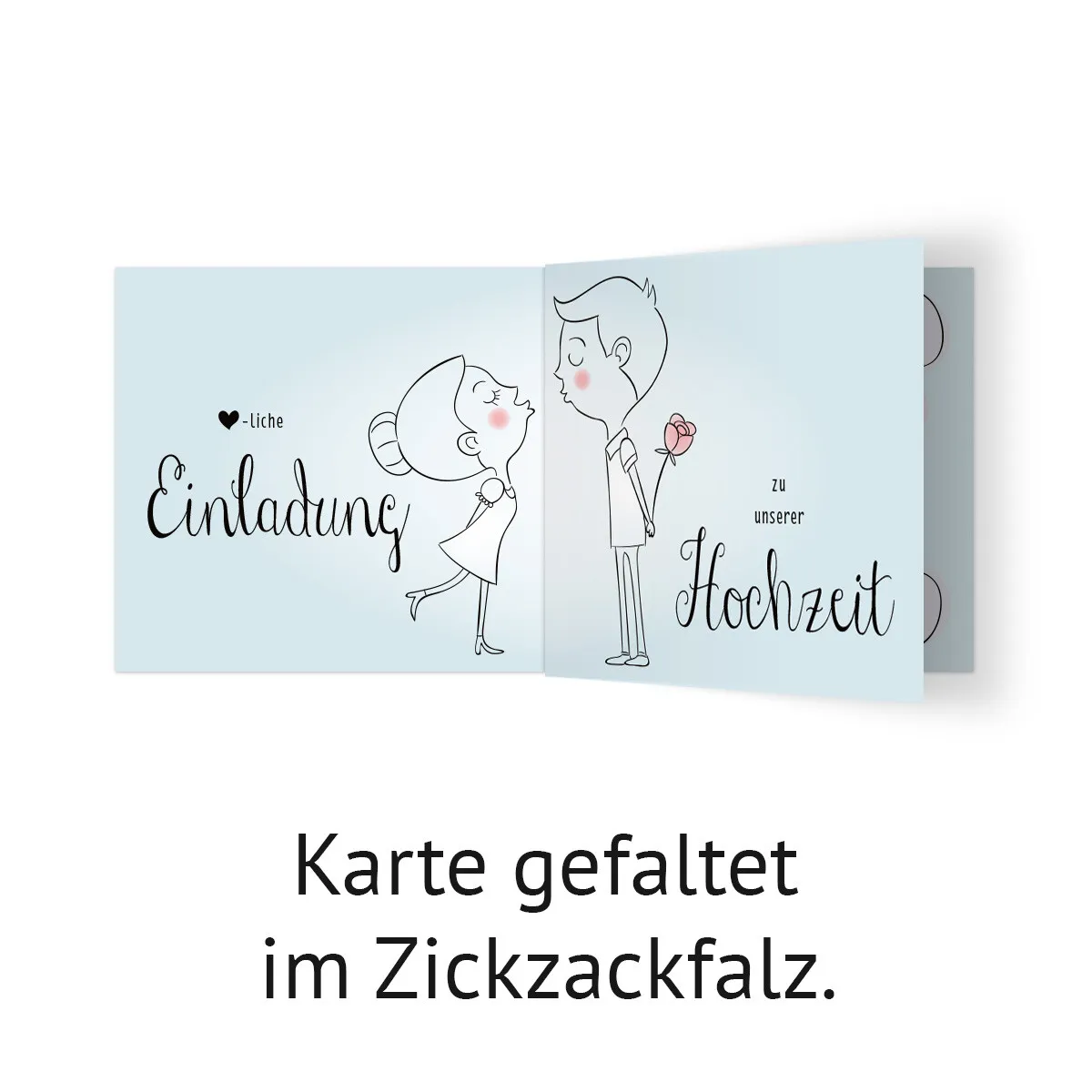 Hochzeit Einladungskarten - Küssendes Paar