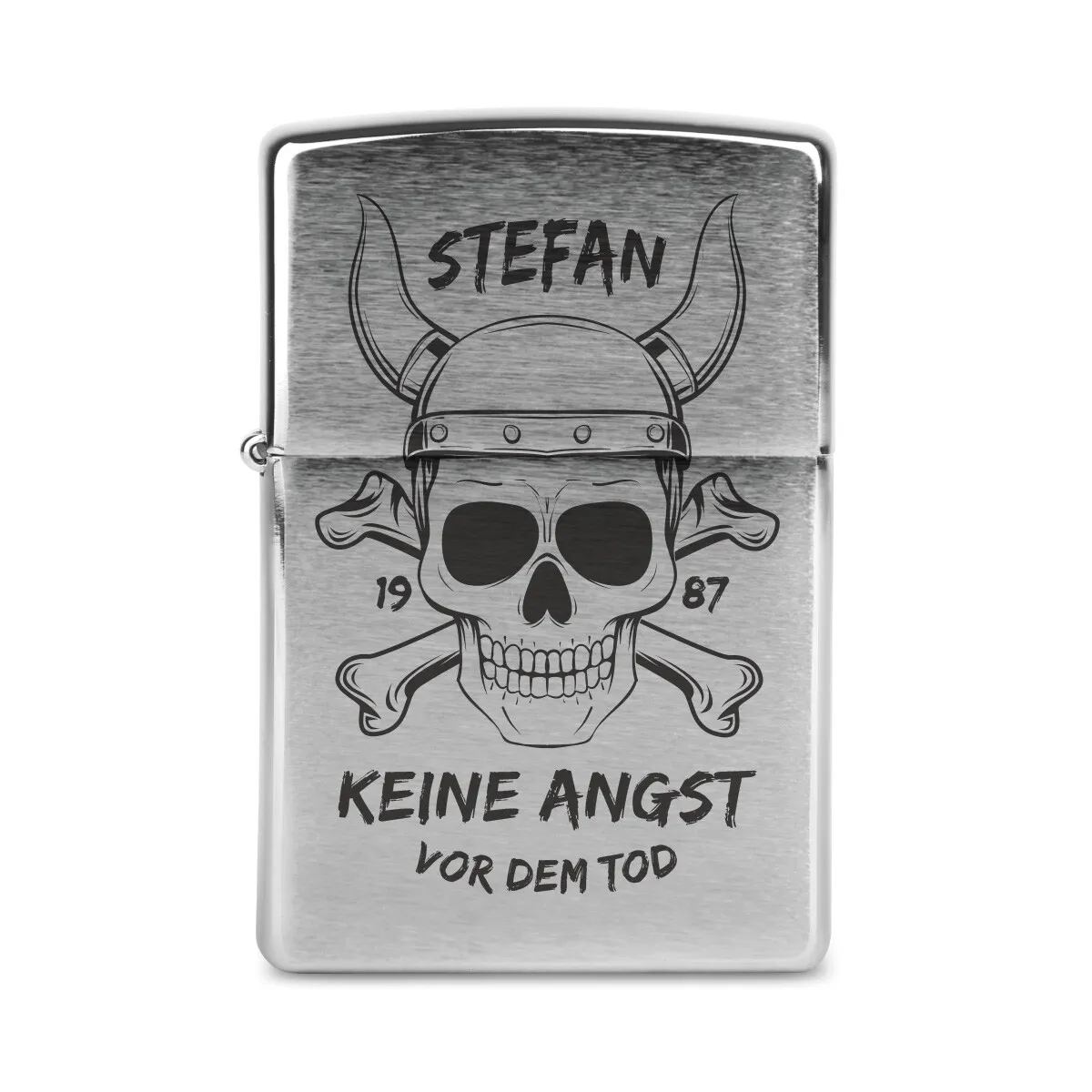 Zippo Sturmfeuerzeug Chrom - Wikinger Totenkopf