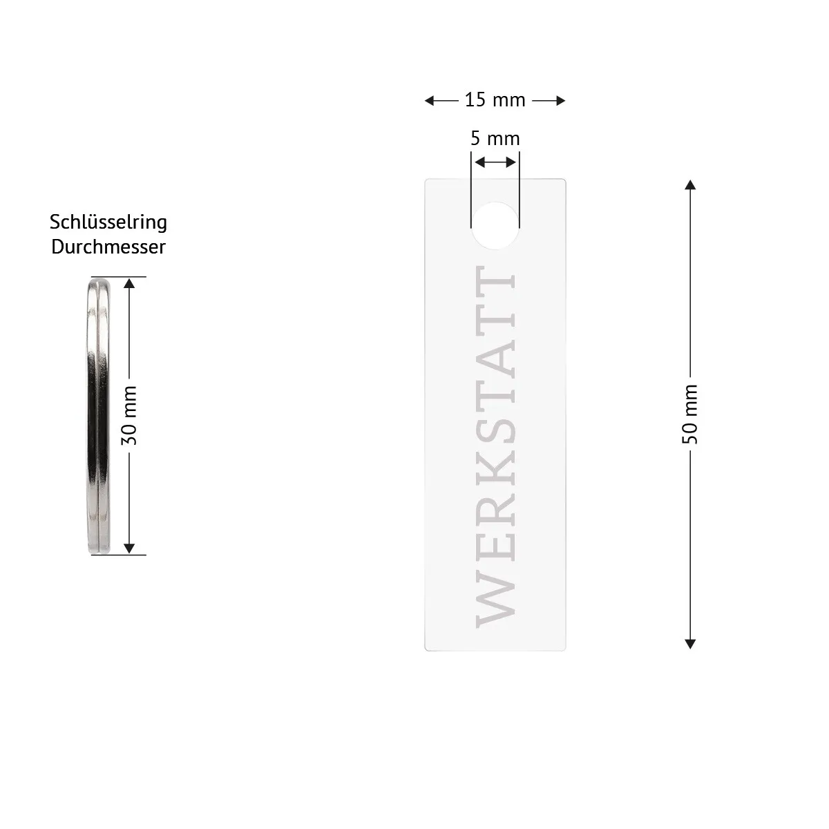 Acrylglas Stick Schlüsselanhänger - Werkstatt