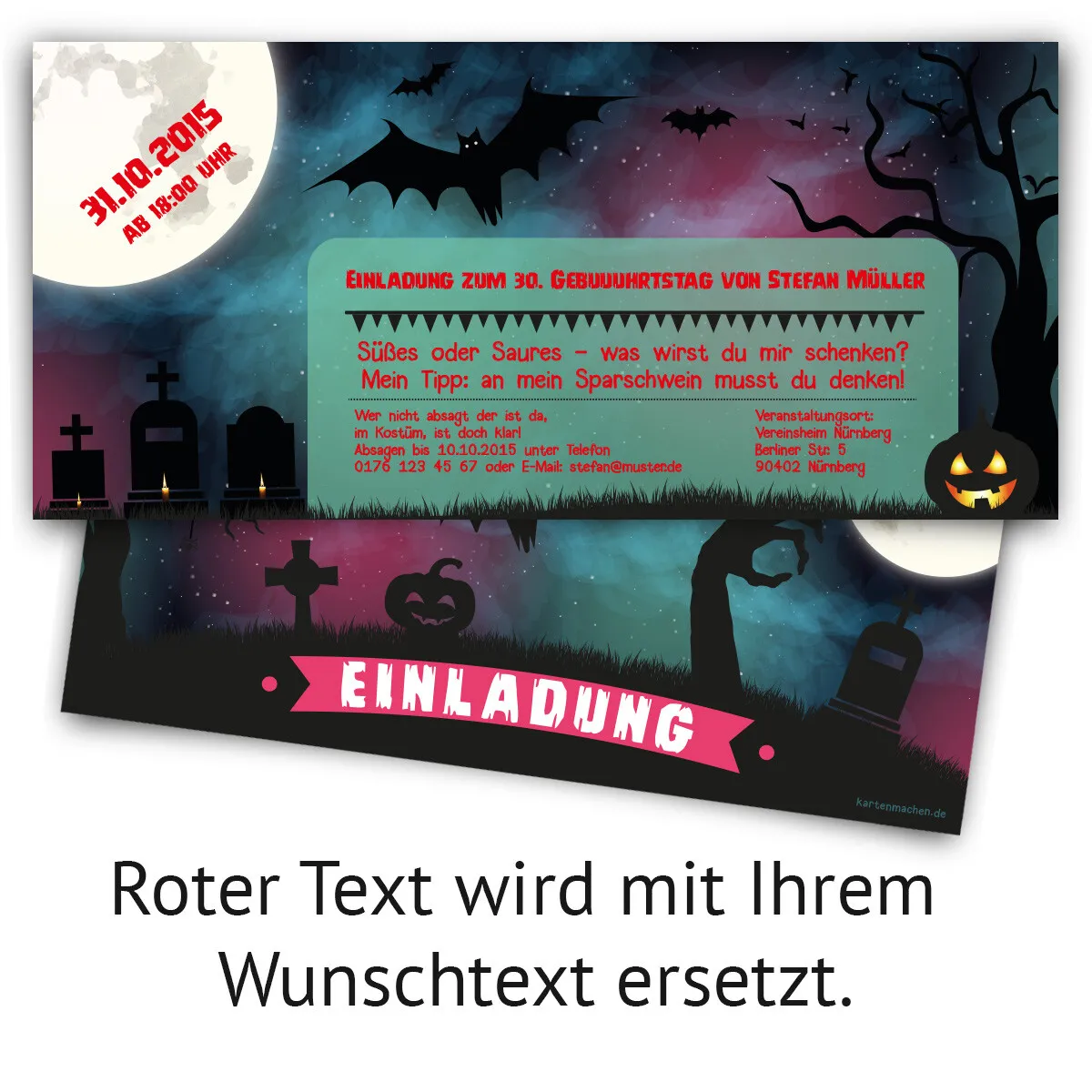 Einladungskarten - Halloween