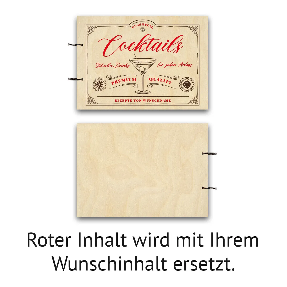 Personalisiertes Kochbuch Rezeptbuch  A4 - Cocktail