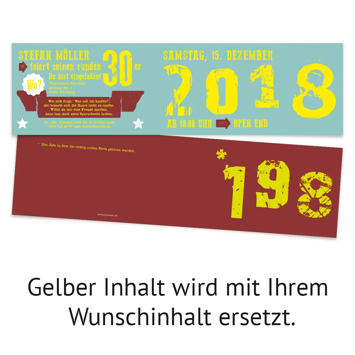 Einladungen runder Geburtstag 30 Jahre - Retro Geburtsjahr