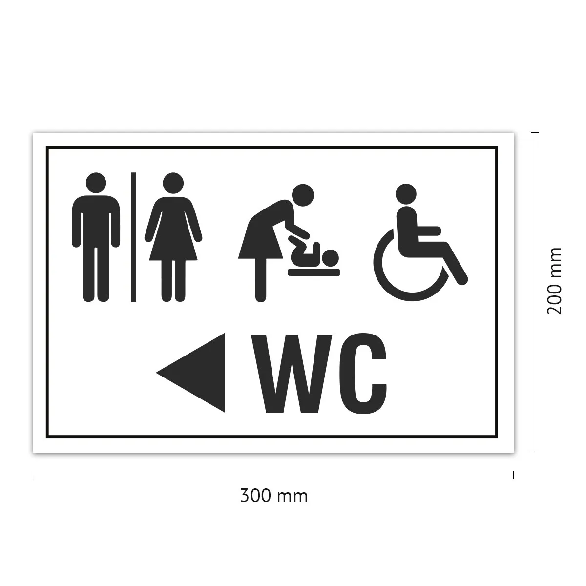 Aluverbund Schild - WC Wickeltisch Behinderte links