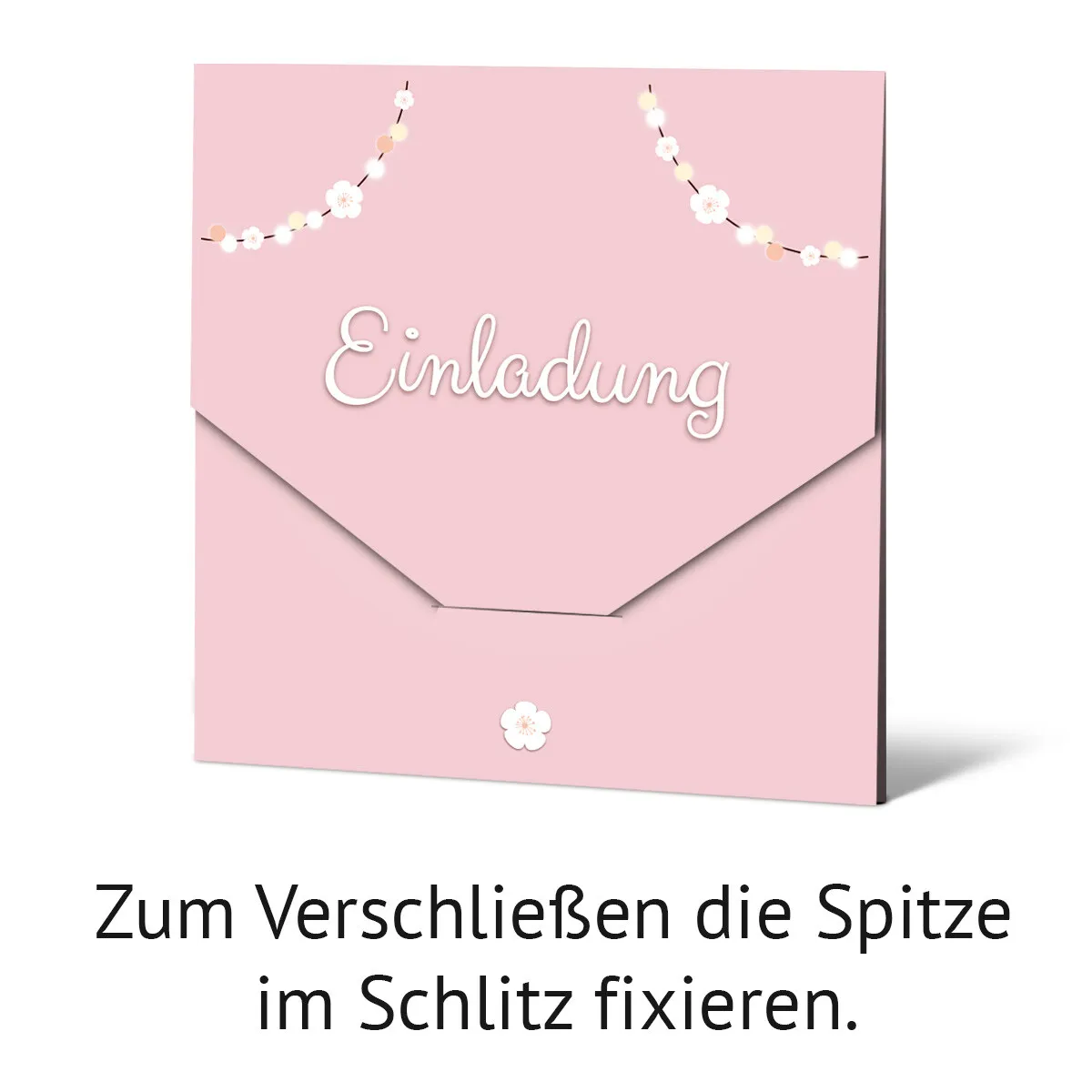 Lasergeschnittene Geburtstag Einladungskarten - Lichtgirlande Rosa