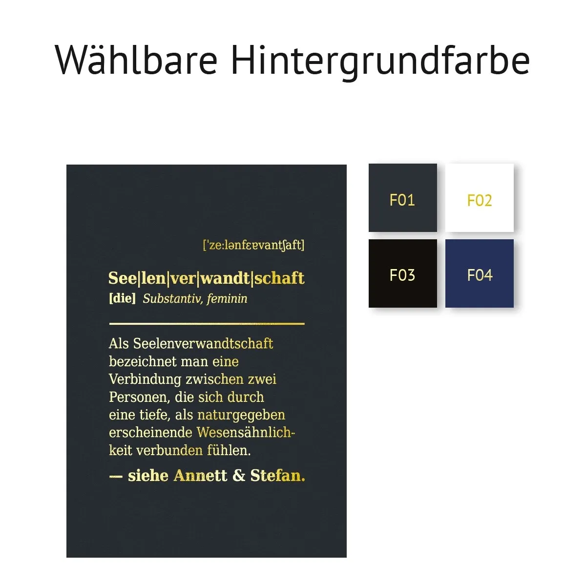 Personalisiertes Kunstdruck Poster mit Heißfolienprägung - Seelenverwandschaft