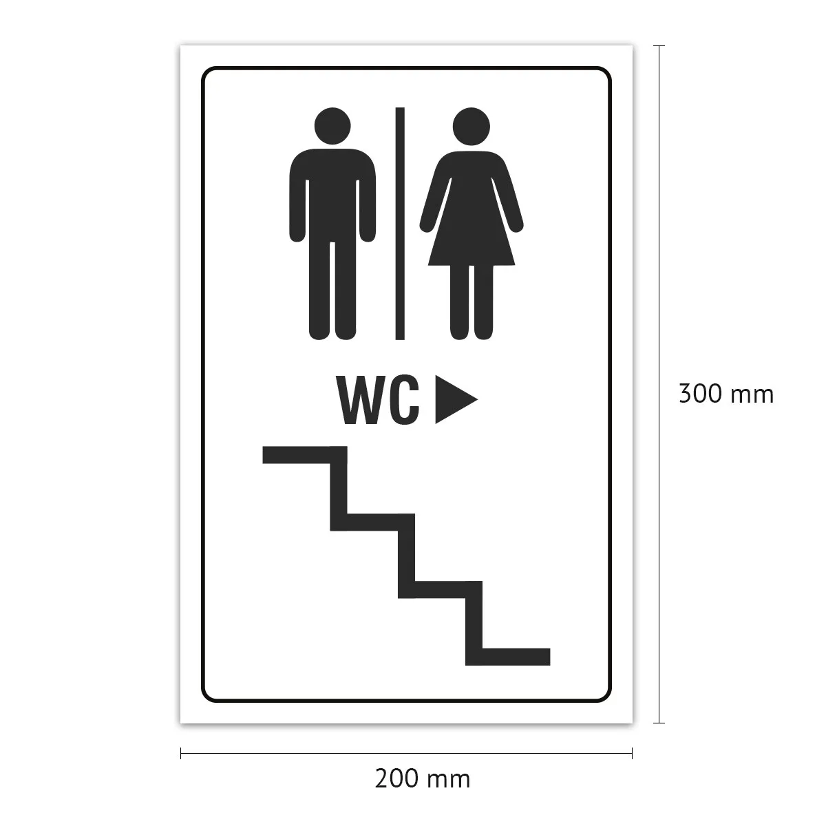 Aluverbund Schild - WC Treppe runter