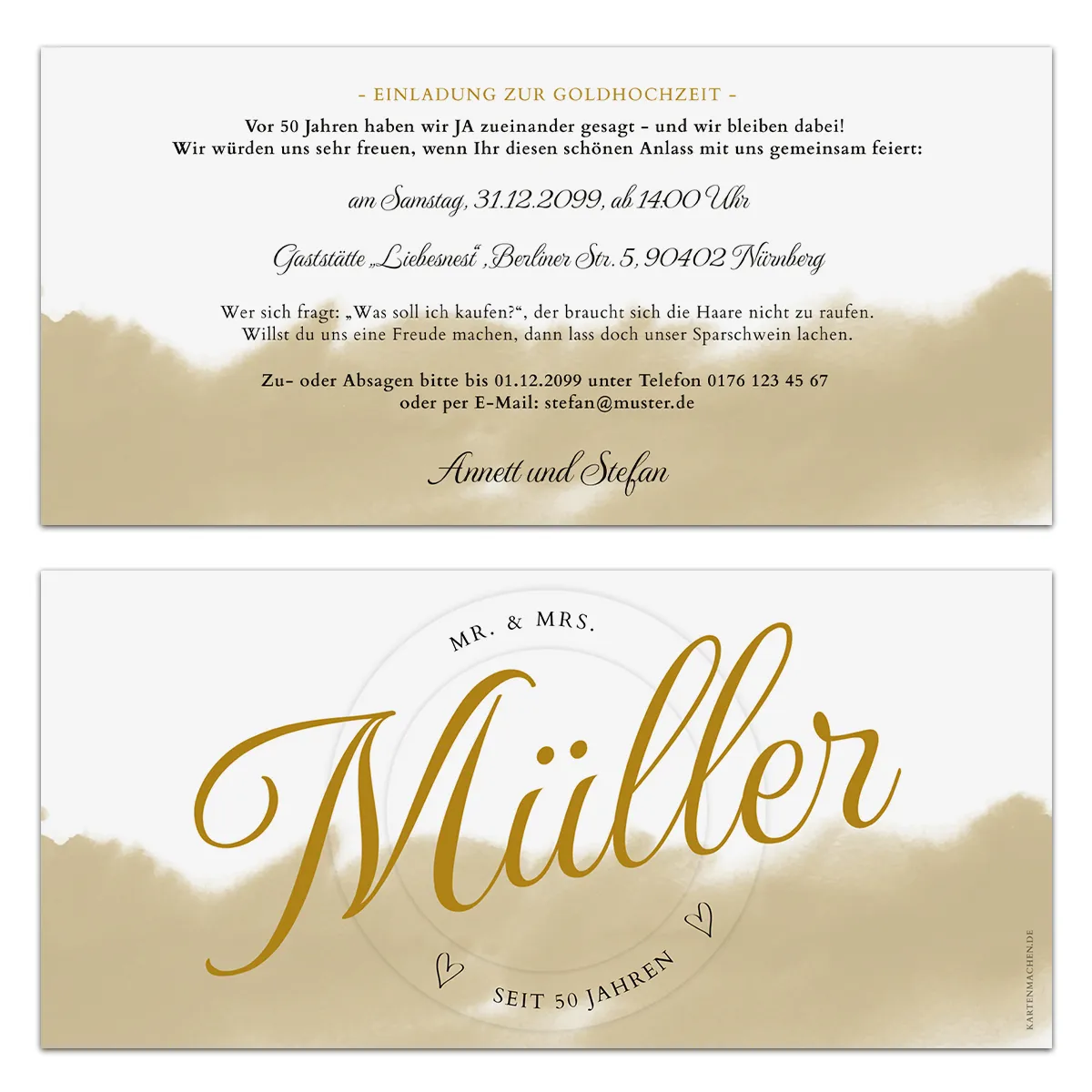 Goldene Hochzeit Hochzeitseinladungen - Großer Name