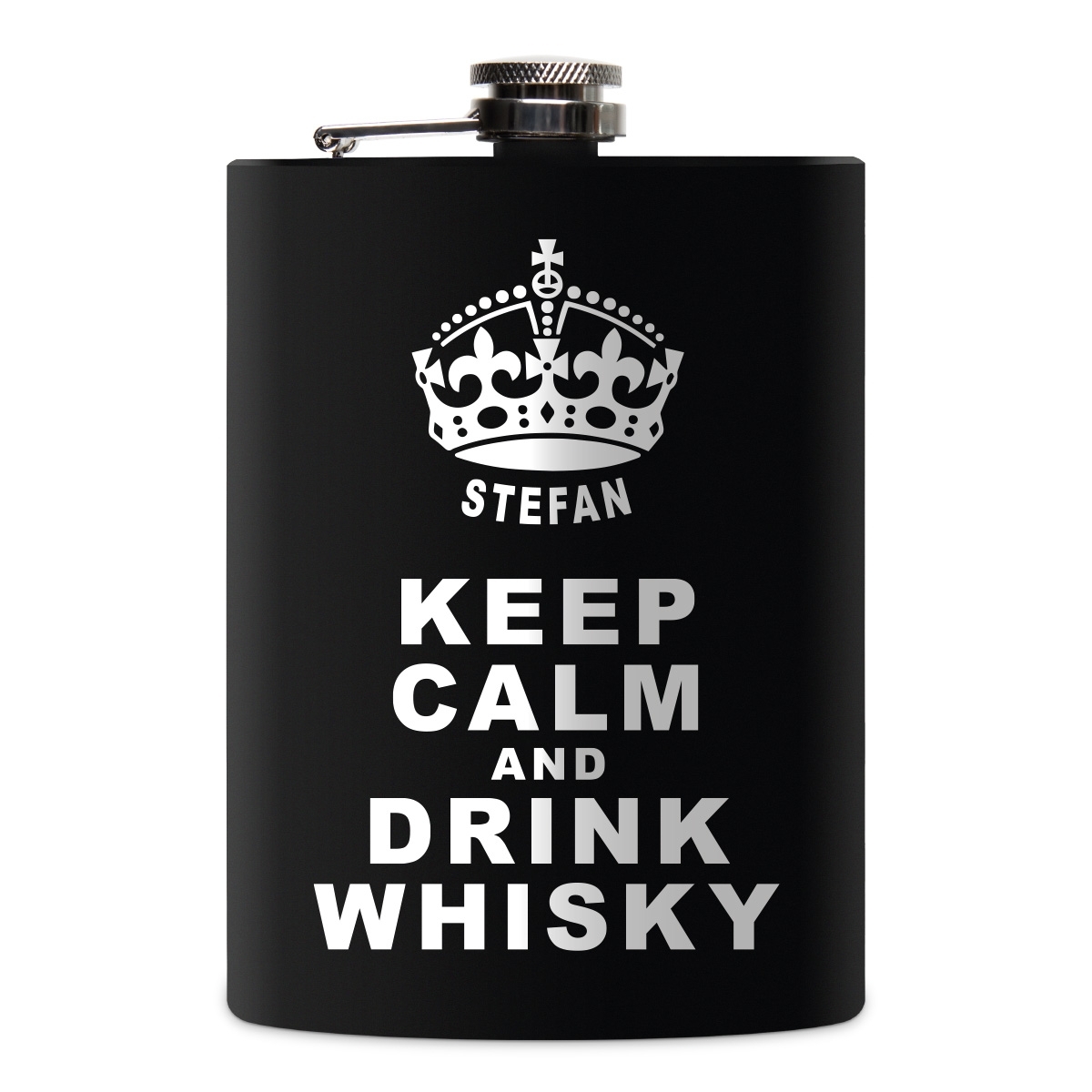 Flachmann 237 ml Schwarz Matt - Keep Calm