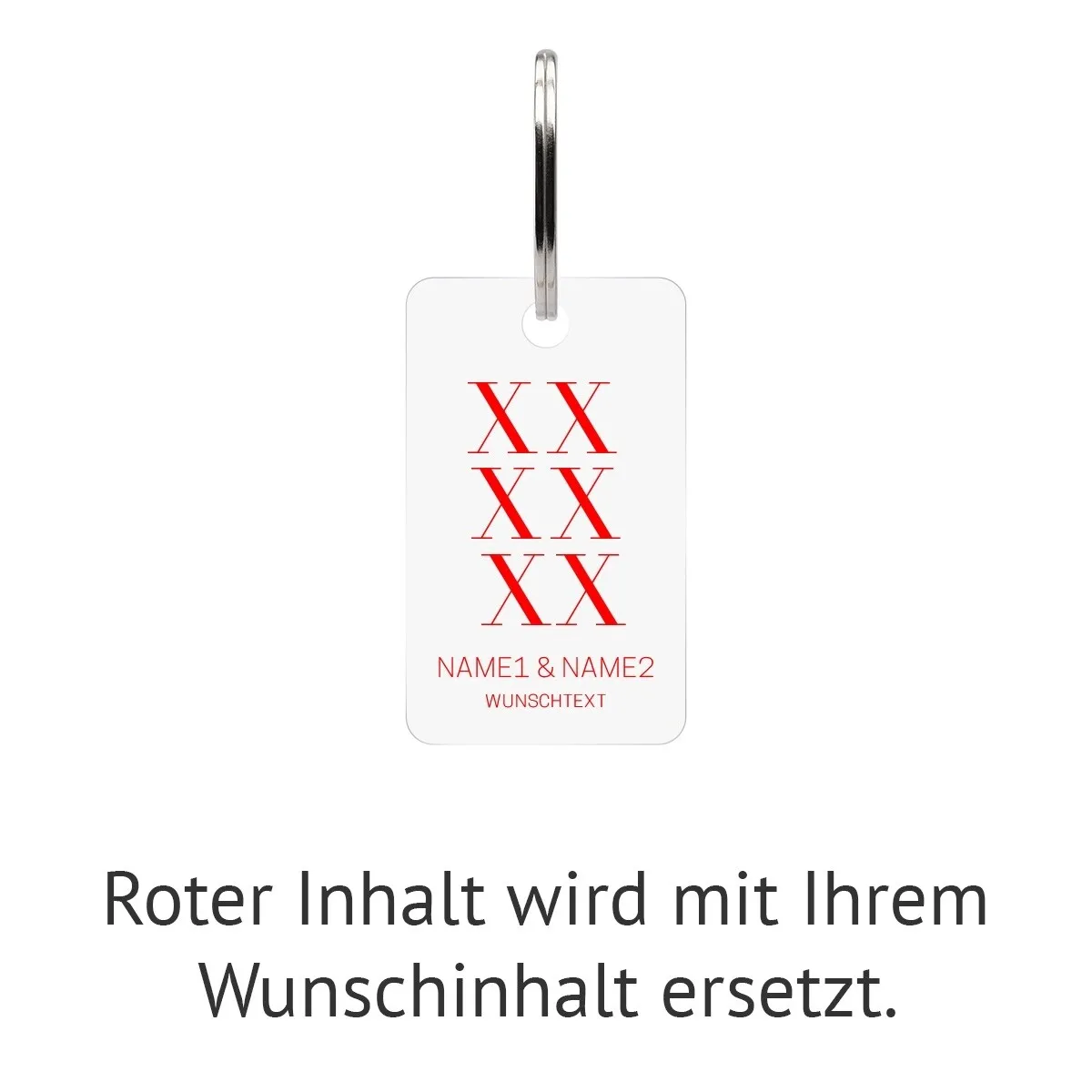 Personalisierter Acrylglas Schlüsselanhänger als Rechteck - Schönster Tag