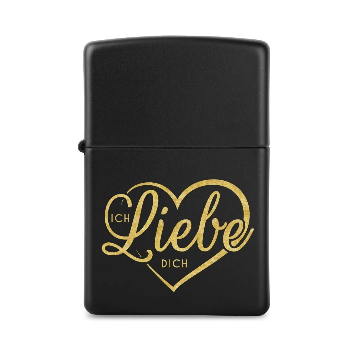 Zippo Sturmfeuerzeug Mattschwarz - Herz Ich Liebe Dich