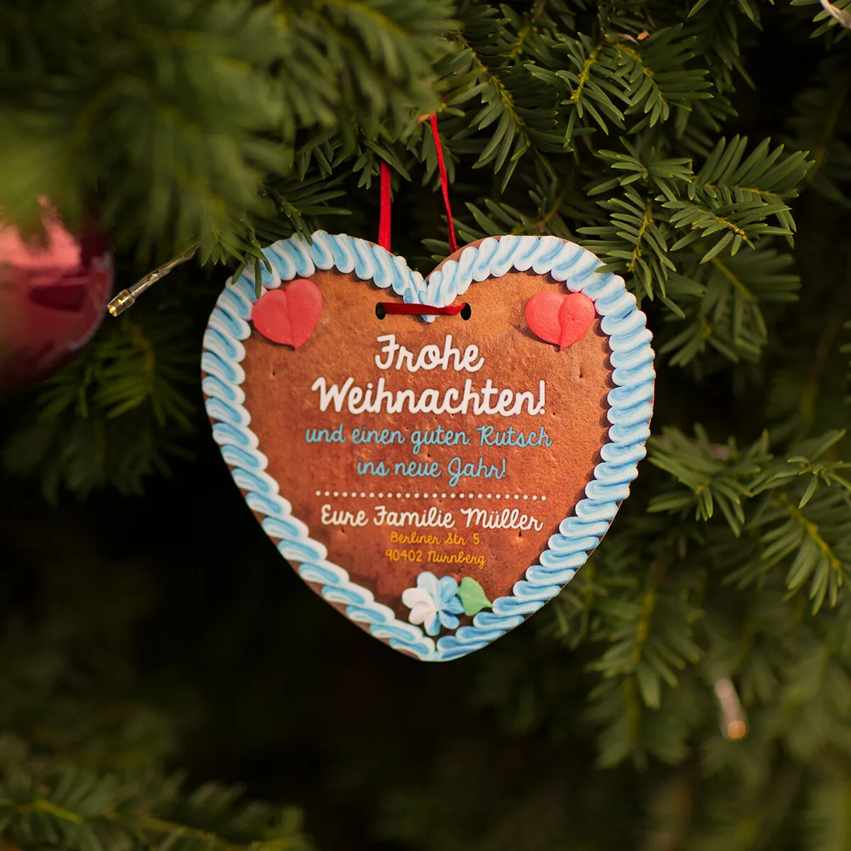 Weihnachtsdeko Grußkarten - Lebkuchenherz