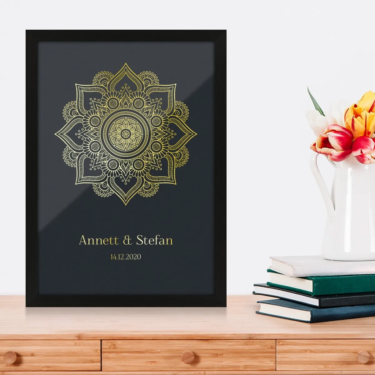 Personalisiertes Kunstdruck Poster mit Heißfolienprägung - Mandala