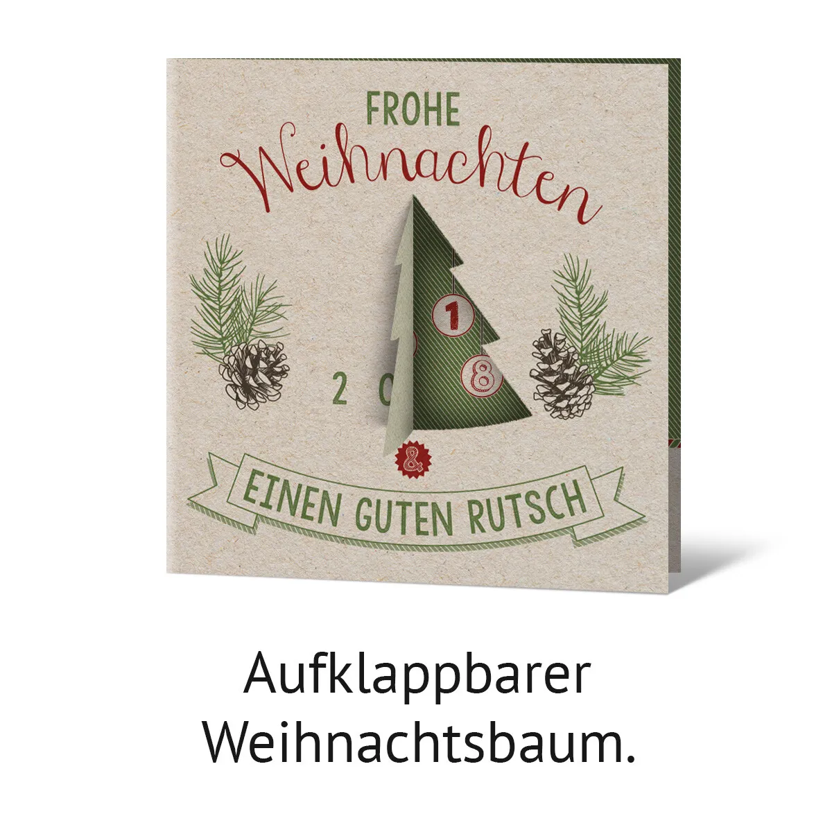 Lasergeschnittene Firmen Weihnachtskarten - Tannenbaum Adventstürchen