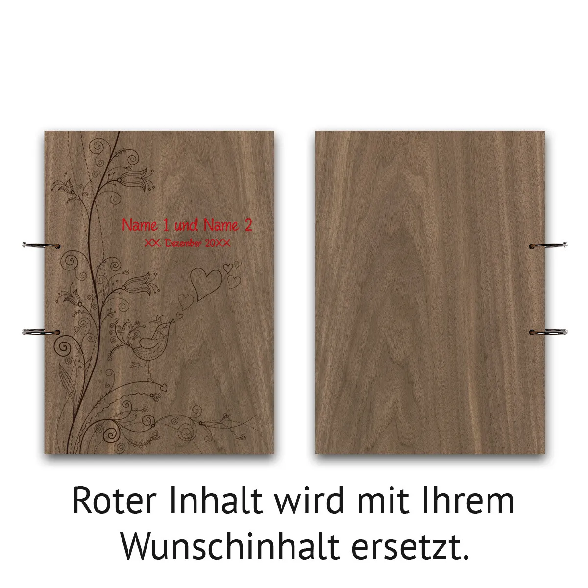 Personalisiertes Hochzeit Gästebuch A4 - Liebesbaum