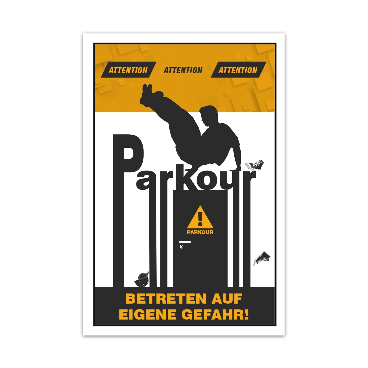 Aluverbund Schild witzig - Parkour 2