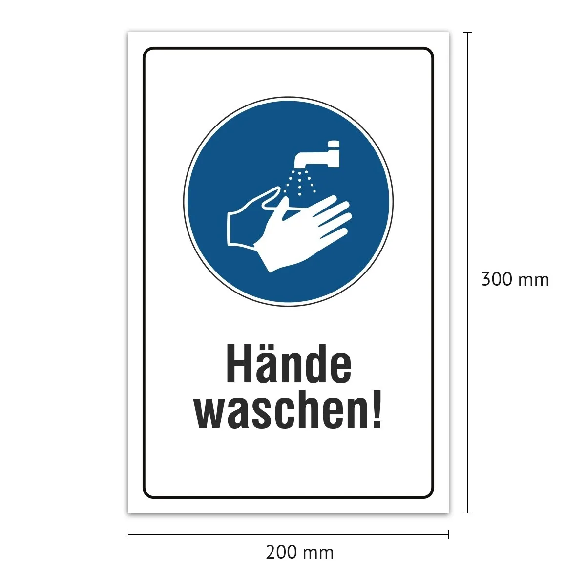 Aluverbund Schild - Hände waschen