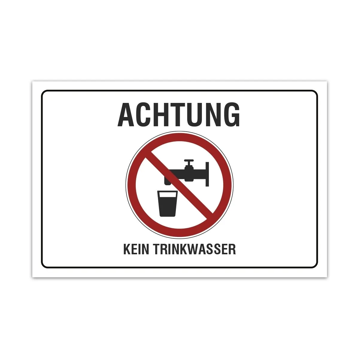 Aluverbund Schild - Kein Trinkwasser