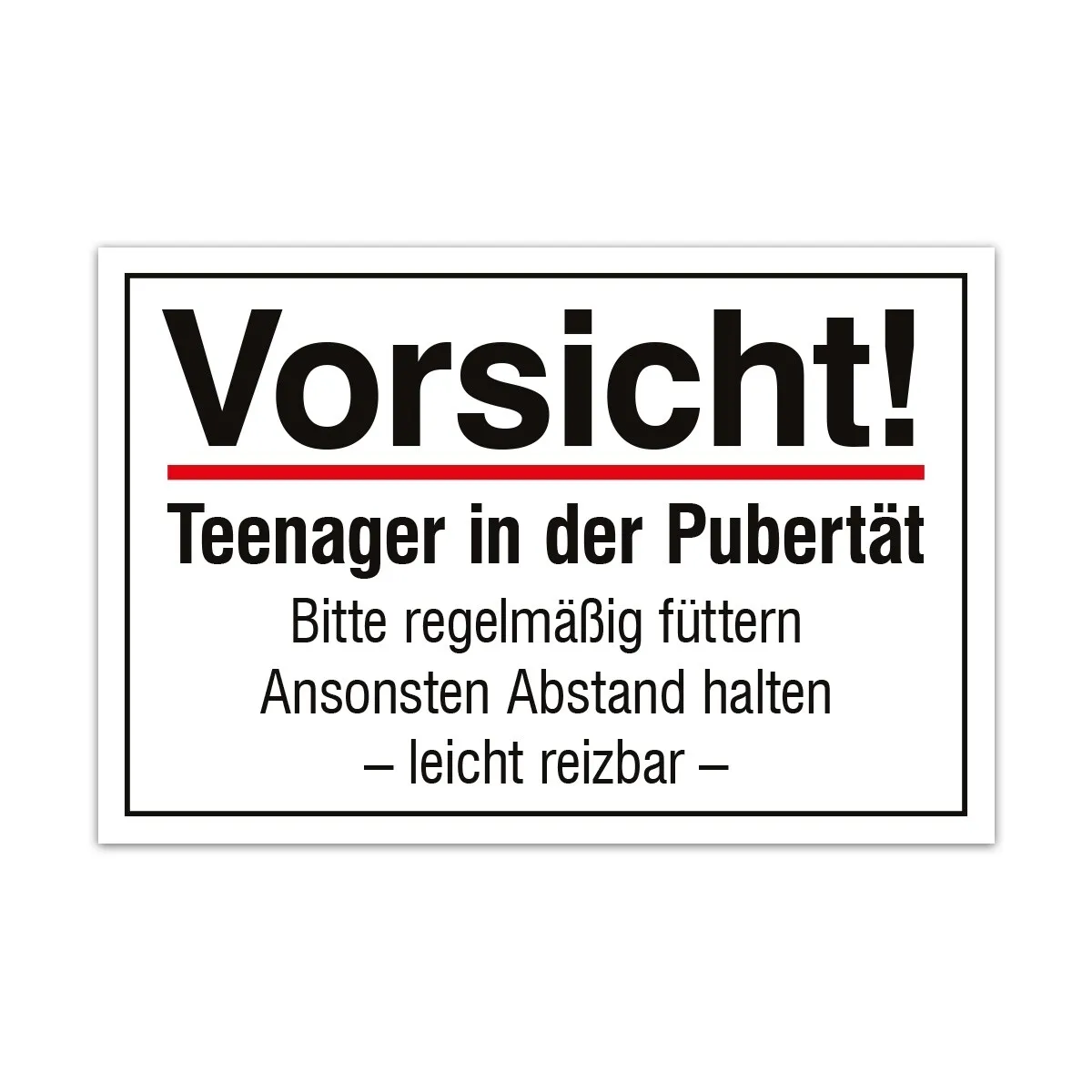 Aluverbund Schild - Vorsicht Teenager