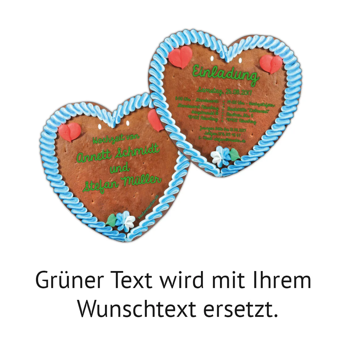 Hochzeitseinladungen - Lebkuchenherz