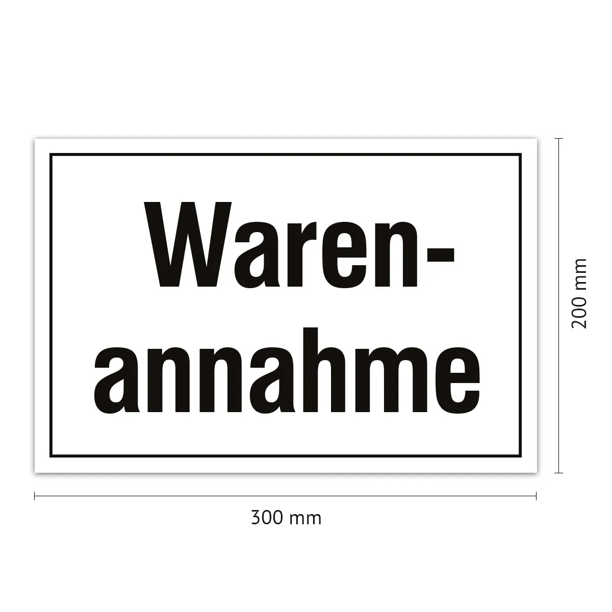 Aluverbund Schild - Warenannahme