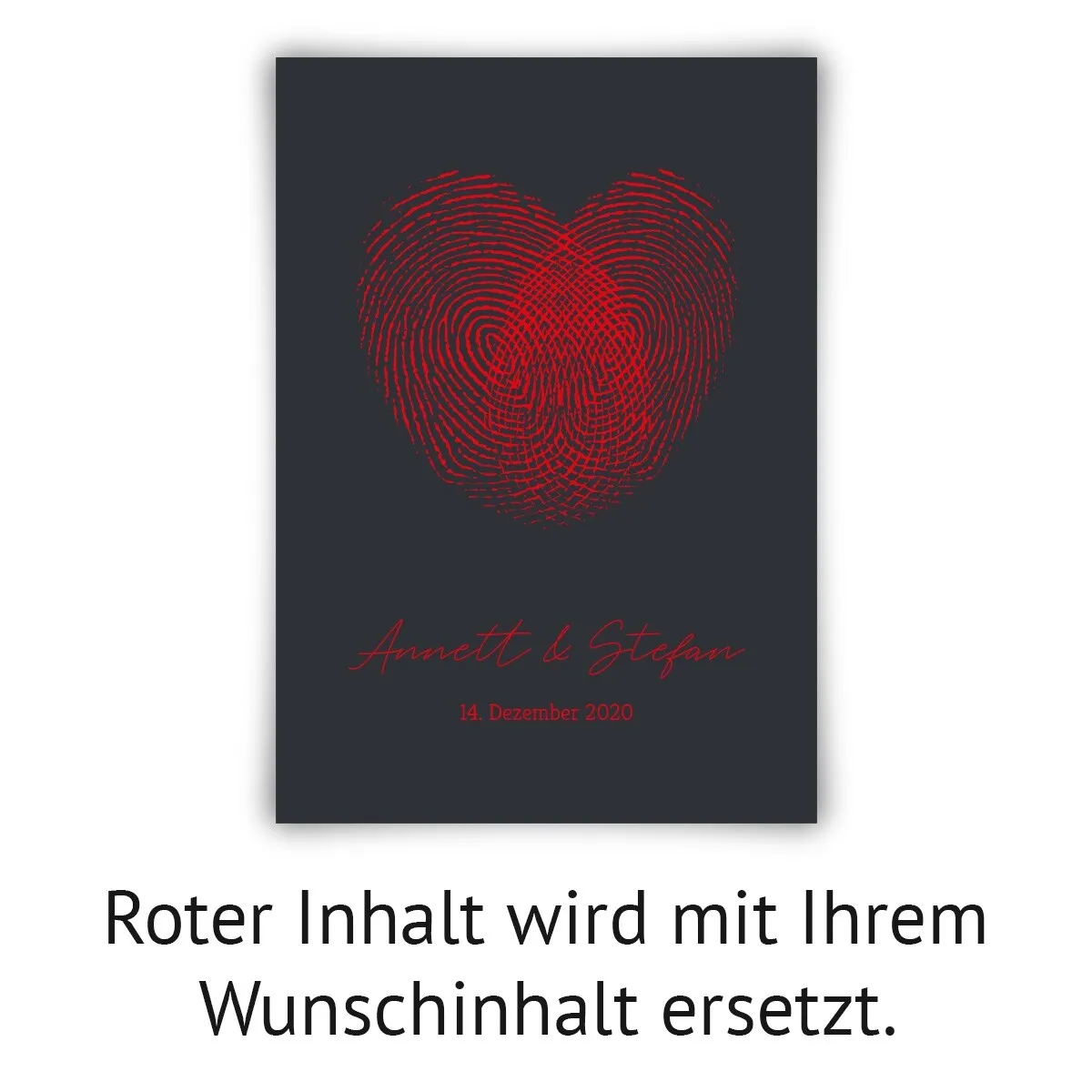 Personalisiertes Kunstdruck Poster mit Heißfolienprägung - Fingerabdrücke