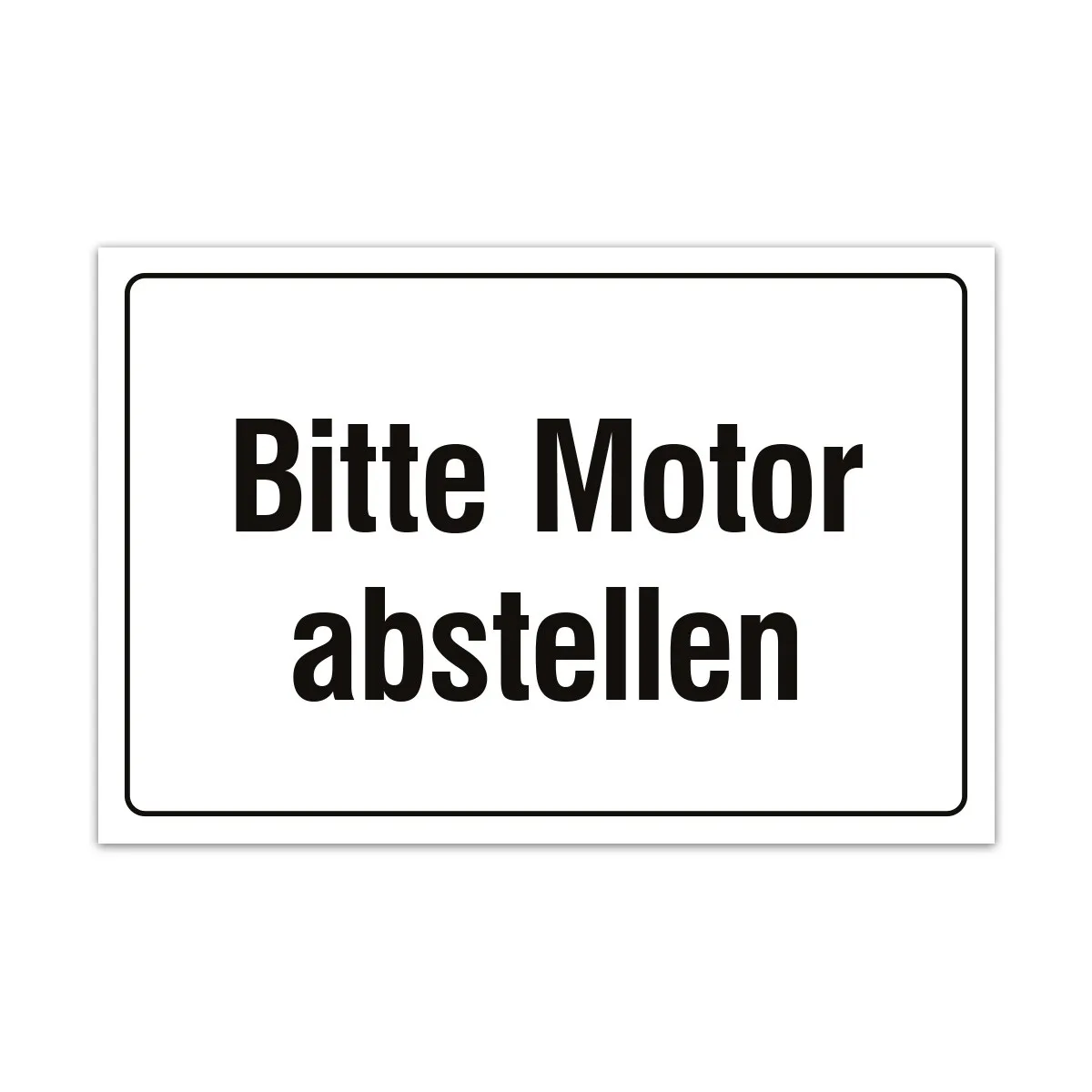 Aluverbund Schild - Motor abstellen