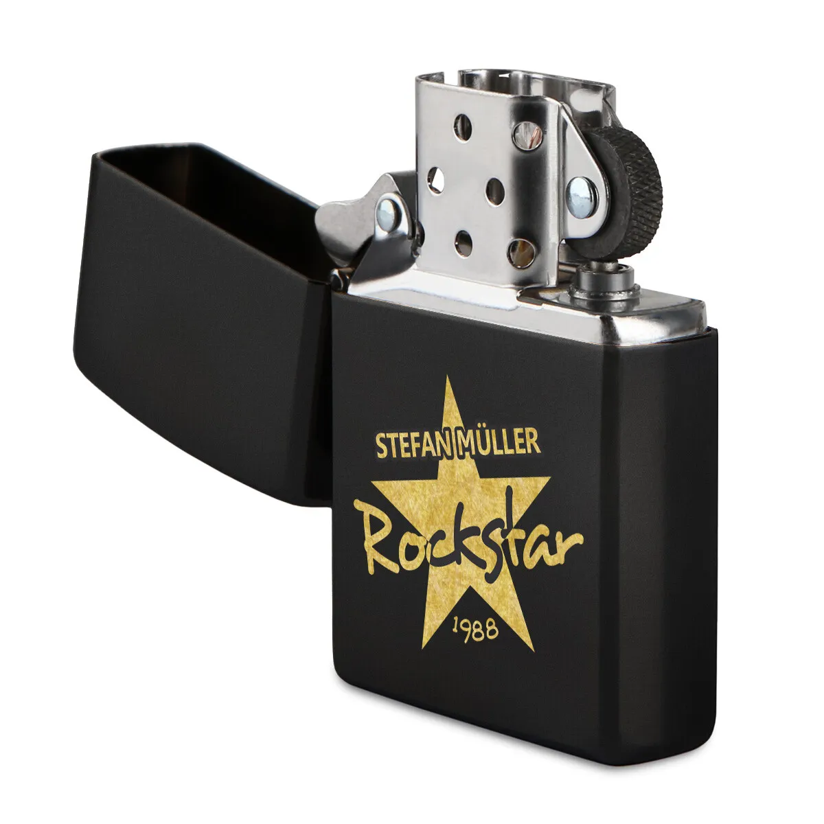 Zippo Sturmfeuerzeug Mattschwarz - Rockstar