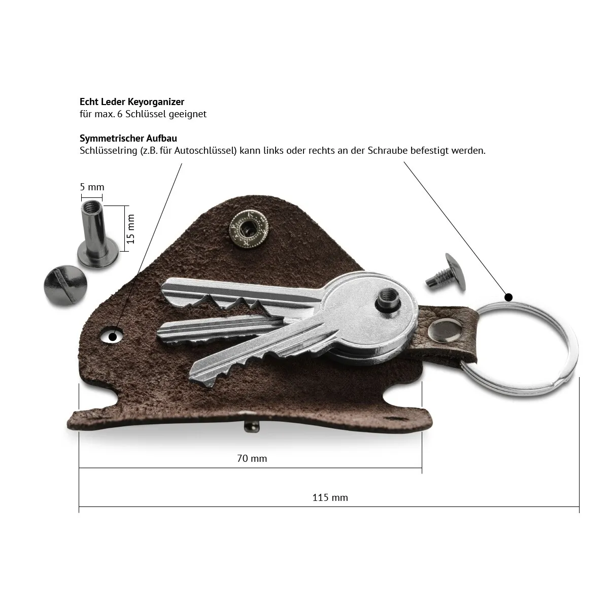 Key Organizer aus Echt-Leder - Blanko