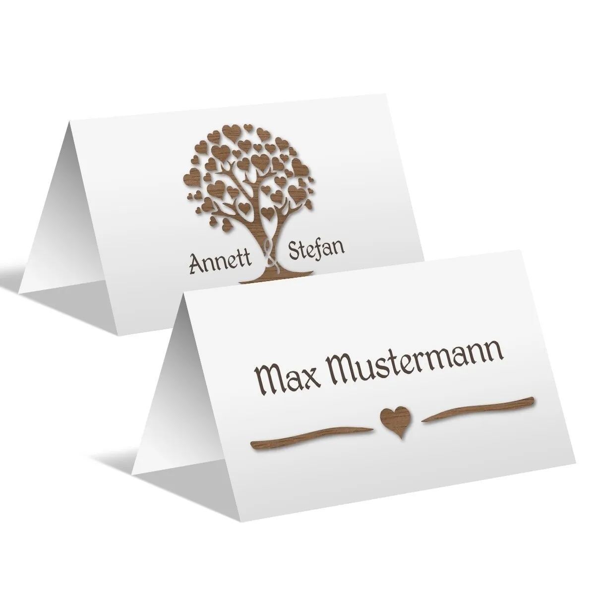 Tischkarten zur Hochzeit - Herzbaum