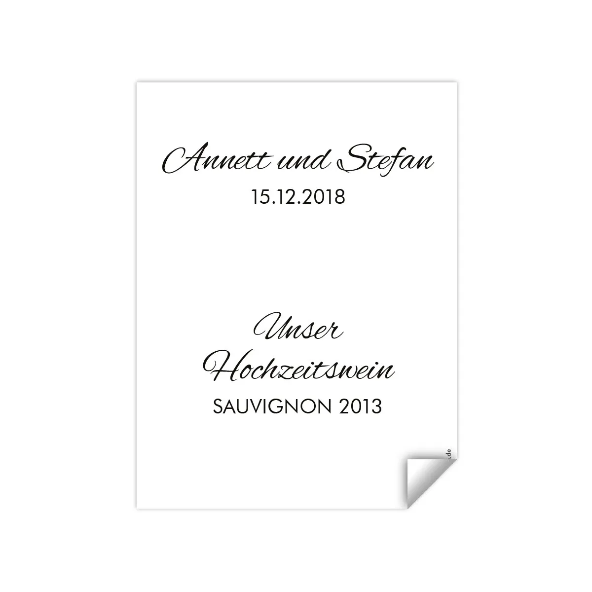 Flaschenetiketten Hochzeit - Black and White