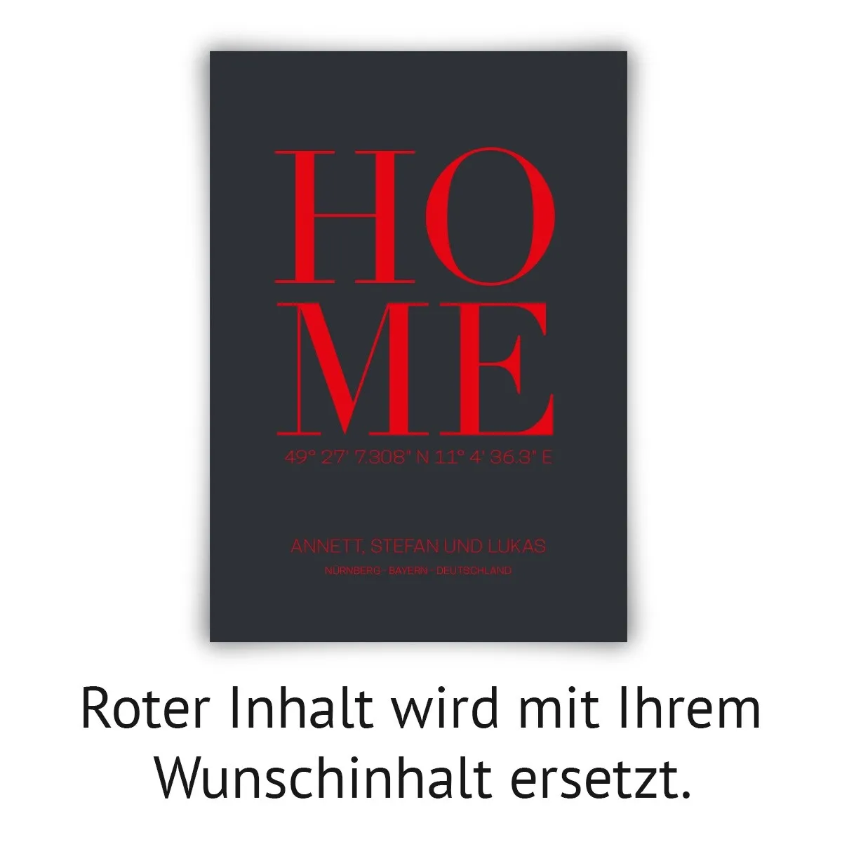 Personalisiertes Kunstdruck Poster mit Heißfolienprägung - Home