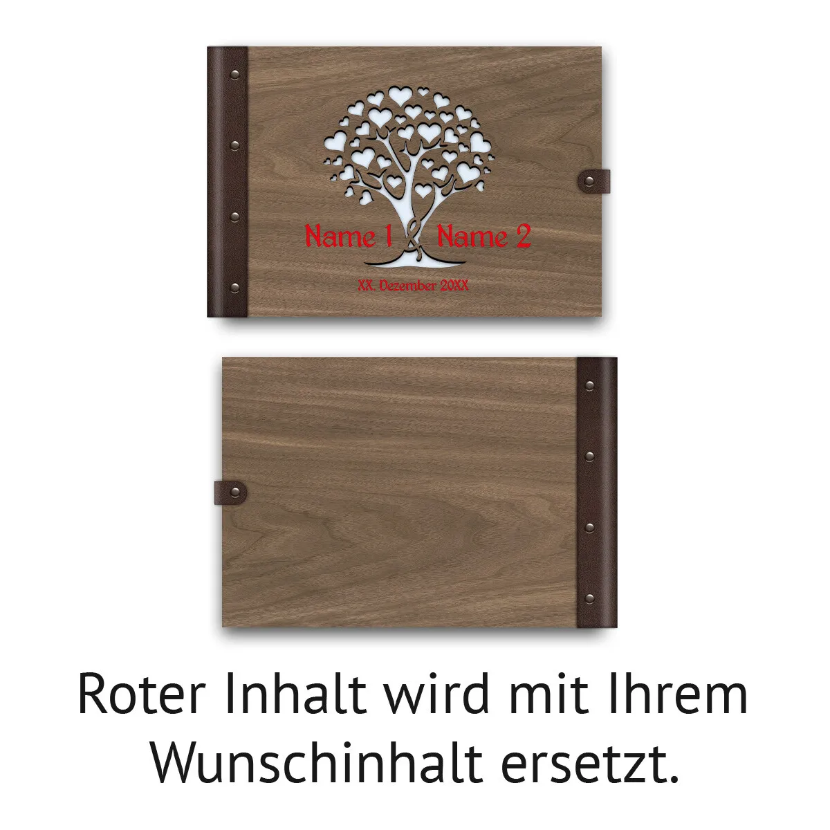 Personalisiertes Hochzeit Gästebuch A4 - Herzbaum