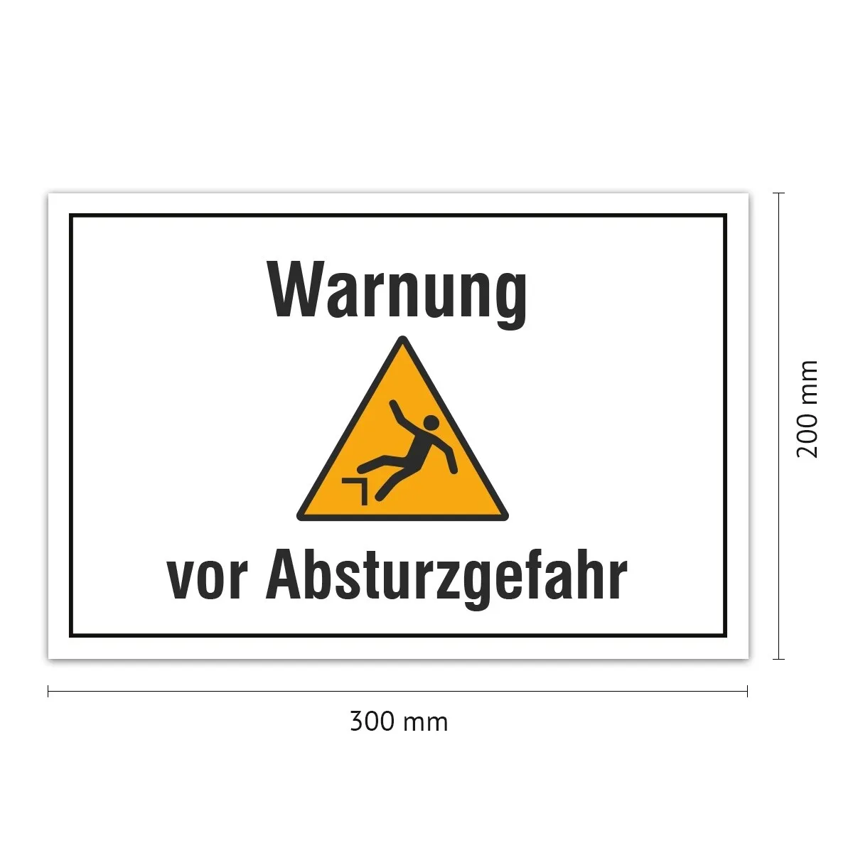 Aluverbund Schild - Warnung Absturzgefahr