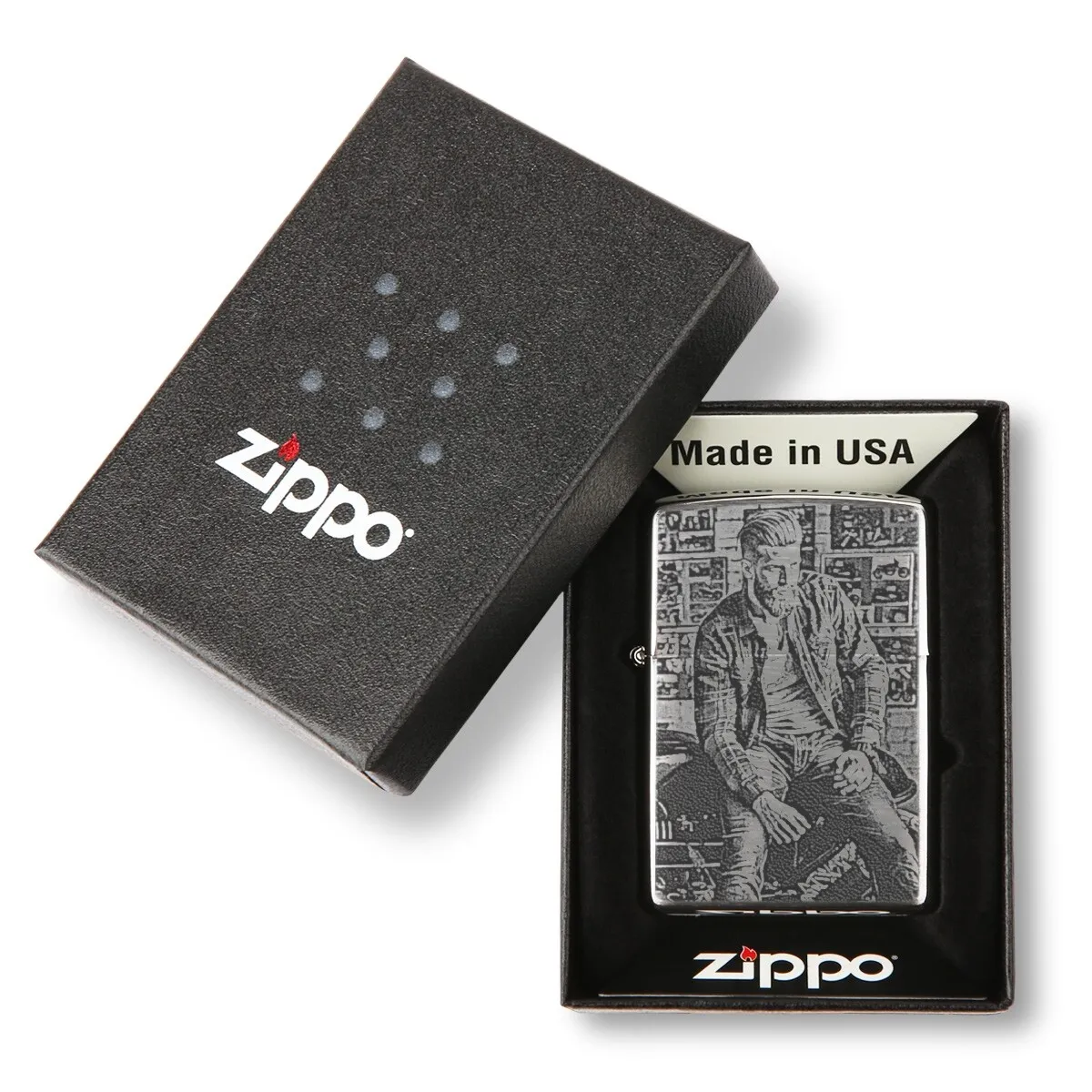 Zippo Sturmfeuerzeug Chrom - Fotogravur