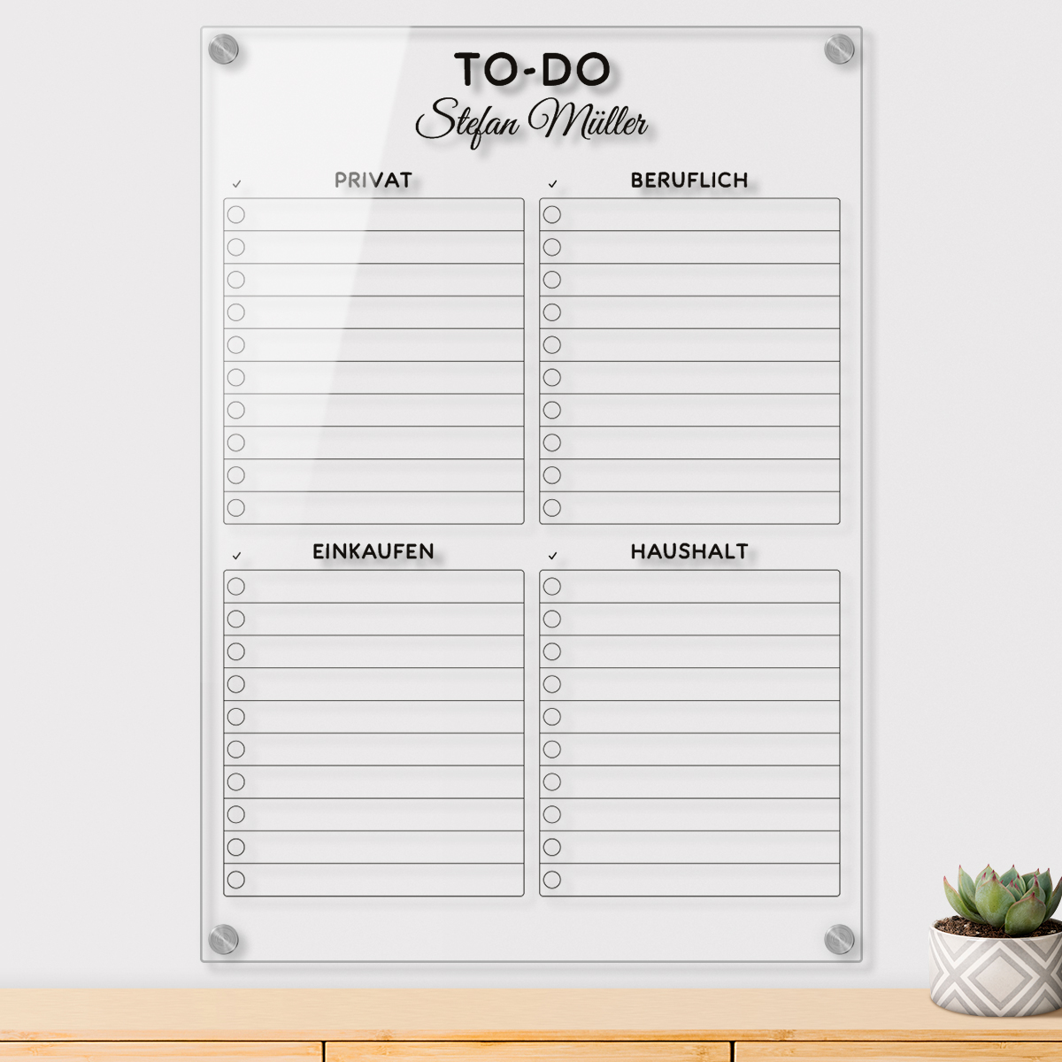 Personalisierte Acrylglas To-Do Liste