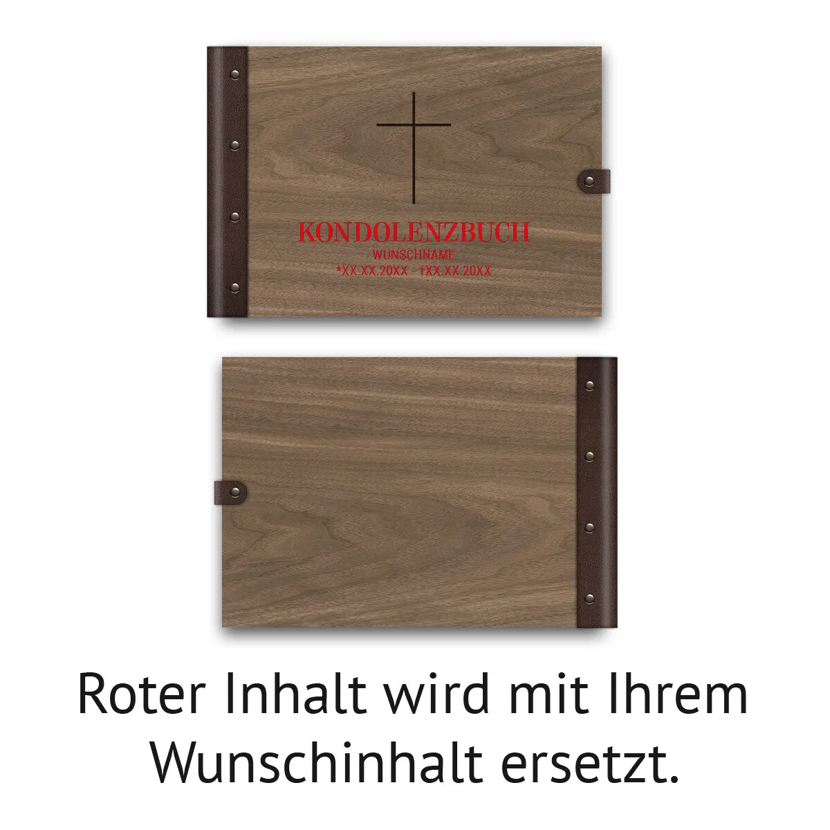 Personalisiertes Kondolenzbuch A4 - Kreuz