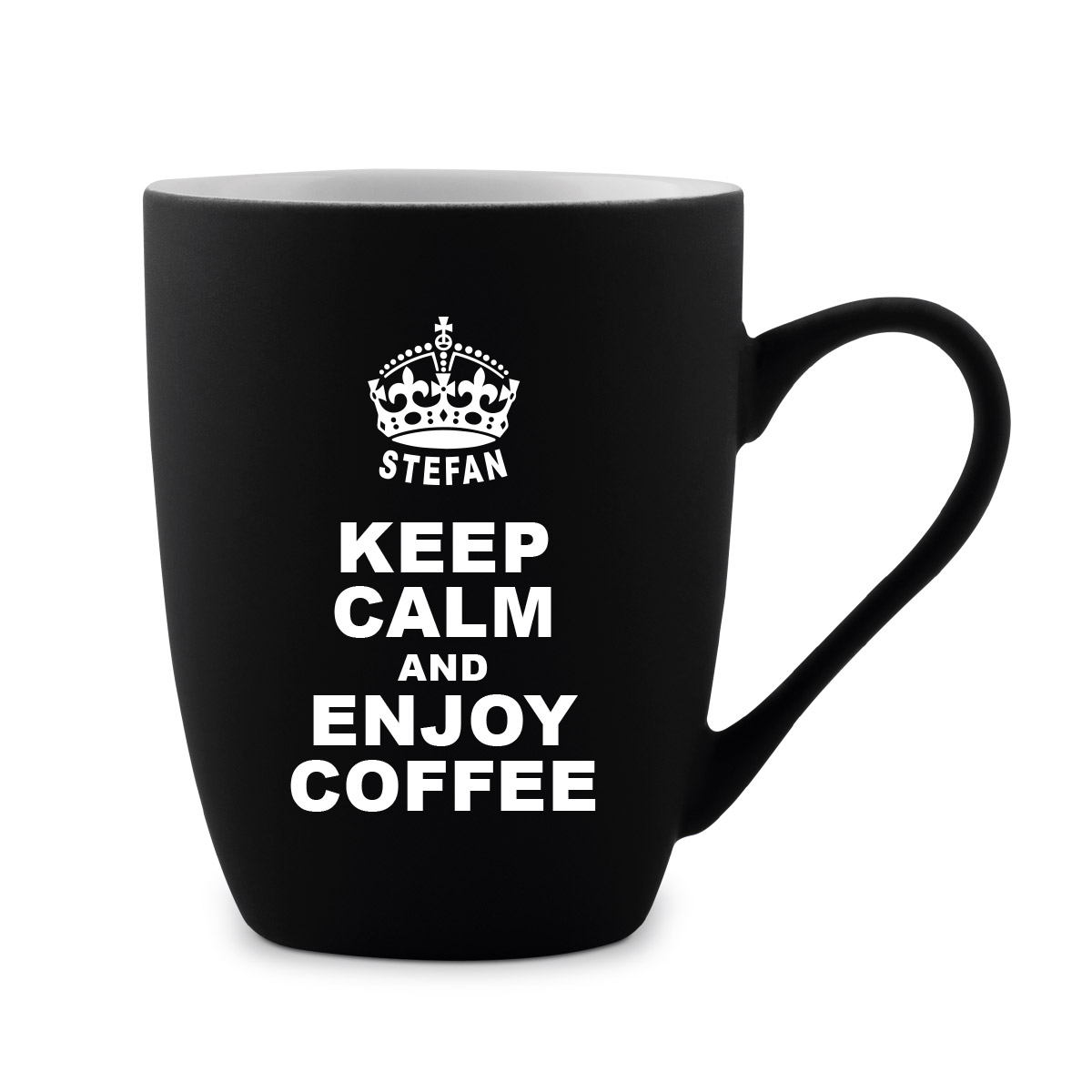 Tasse 300 ml Keramik gummiert Schwarz - Keep Calm