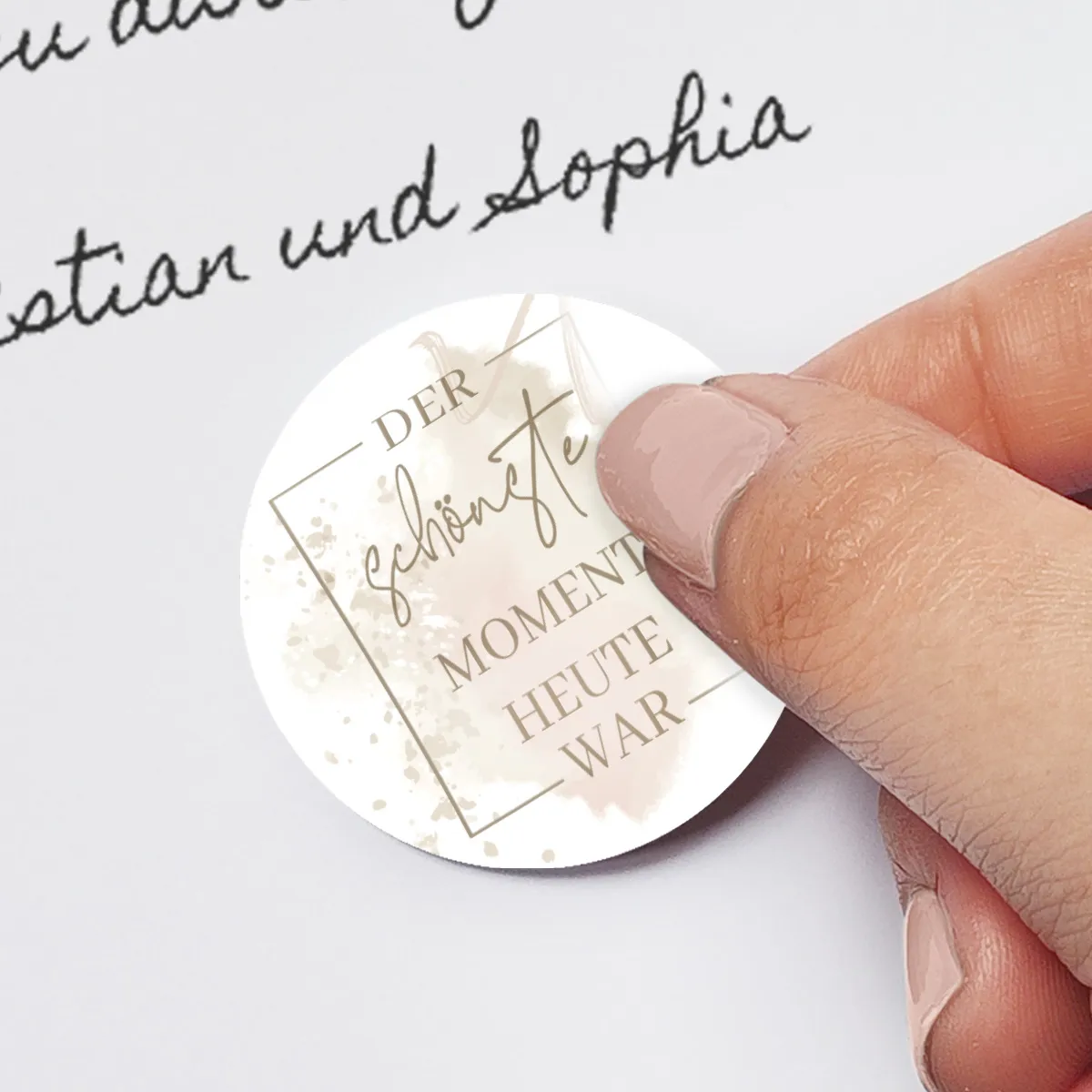 Hochzeit Gästebuch Sticker 40 Fragen - Aquarell