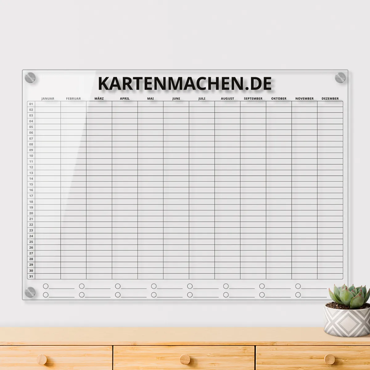 Personalisierter Acrylglas Kalender - Büro Jahresplaner 