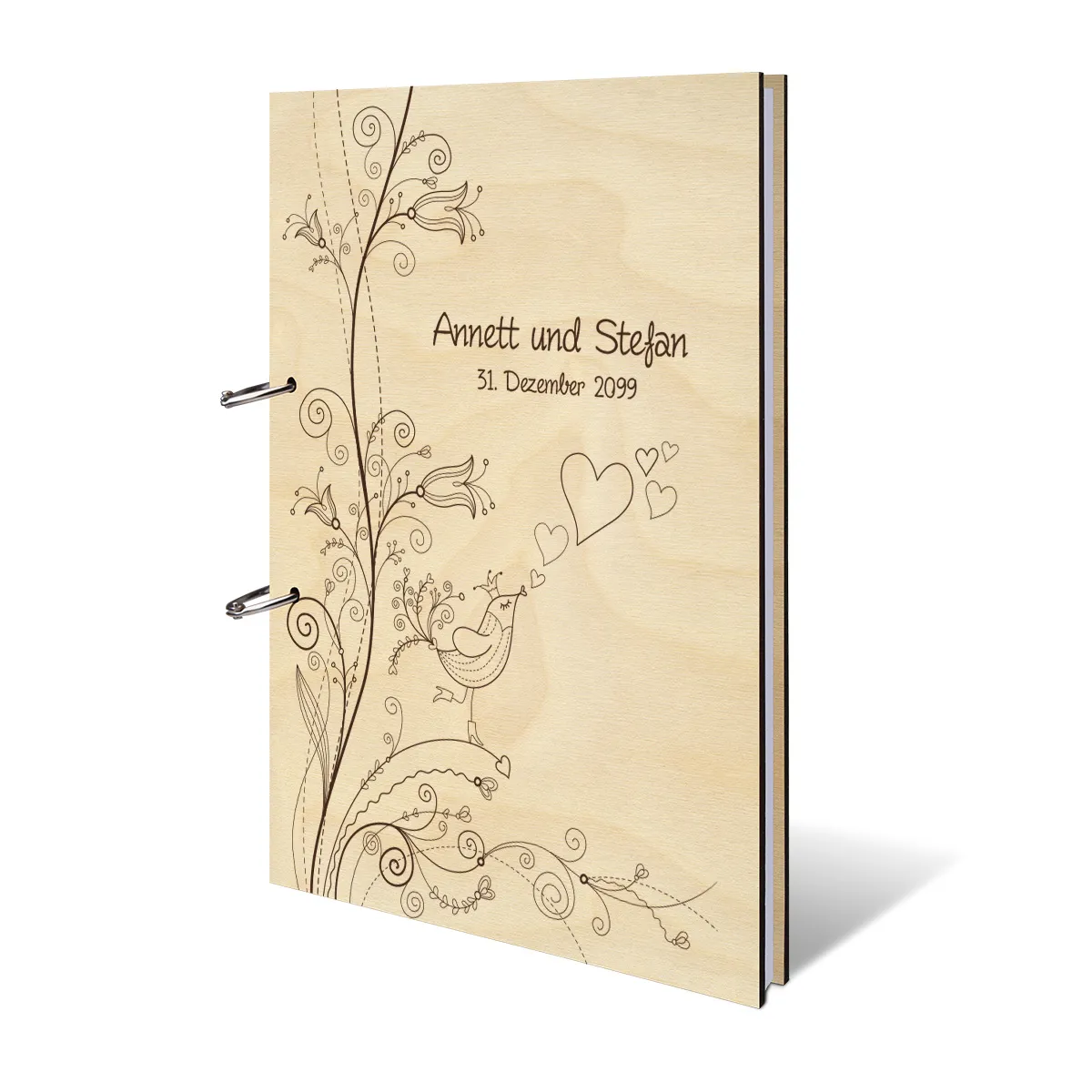 Personalisiertes Hochzeit Gästebuch A4 - Liebesbaum